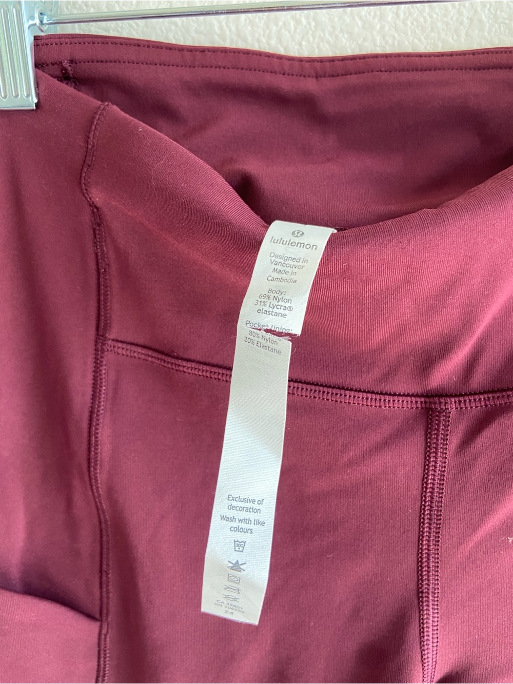 lululemon athletica speed up tights ax 4 High-Waist Burgundy Leggings Pockets - Picture 5 of 7
